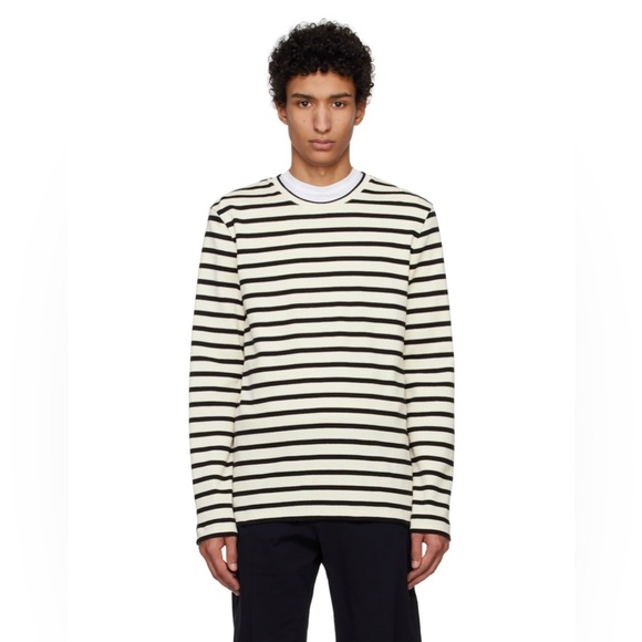 Jil Sander Other - Jil Sander Mens Navy/Black & Off White Striped Long Sleeve t-shirt medium